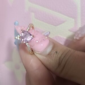 "Sweet Tiny Heart Pink Rose Gold Ring